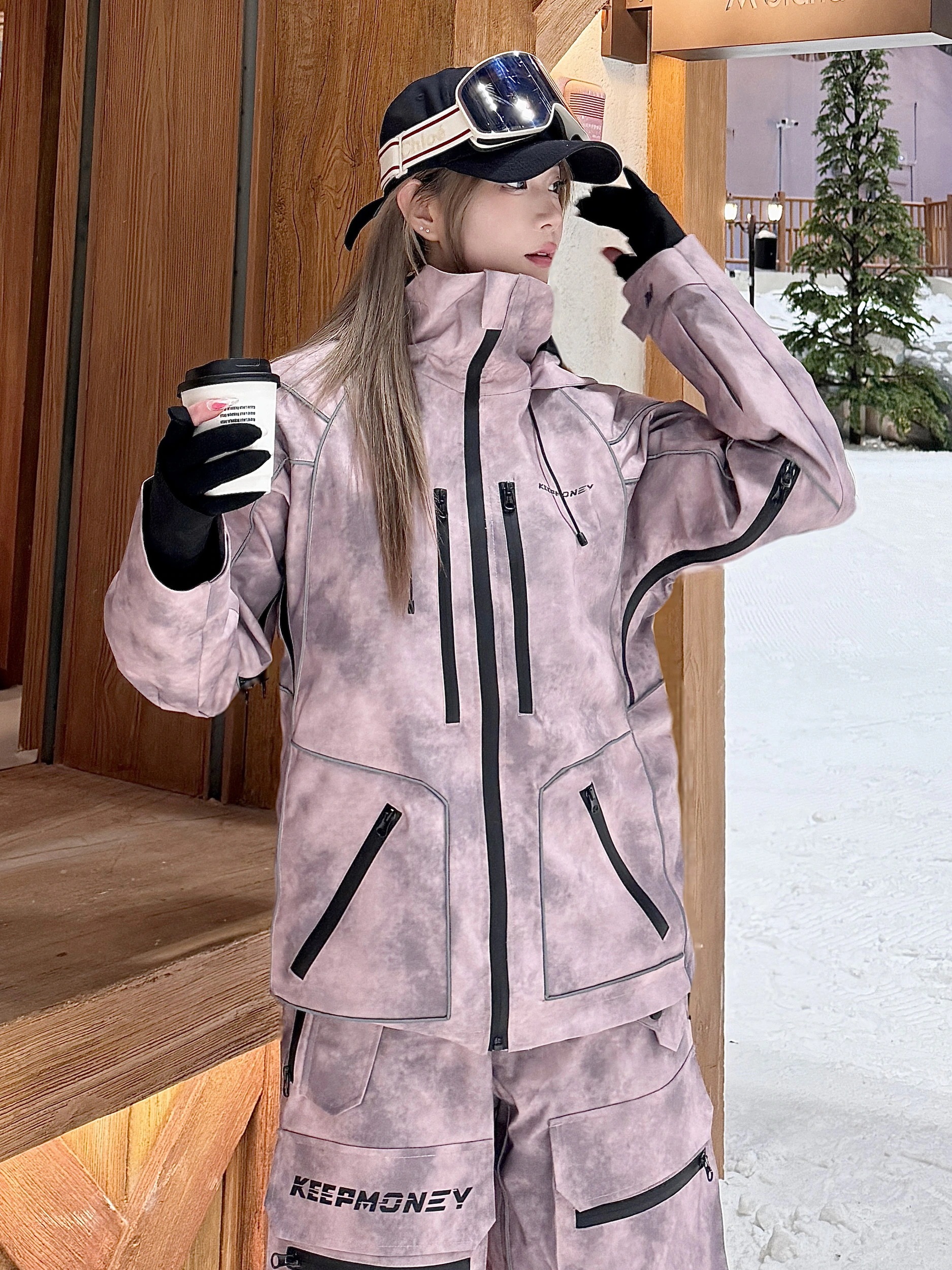 スノボウェア 2025 2026 上下セット 耐水圧20000mm ジャケット パンツ ズボン 韓国風 スノーボードウェア スノーウェア スキーウェア スノボーウェア メンズ レディース