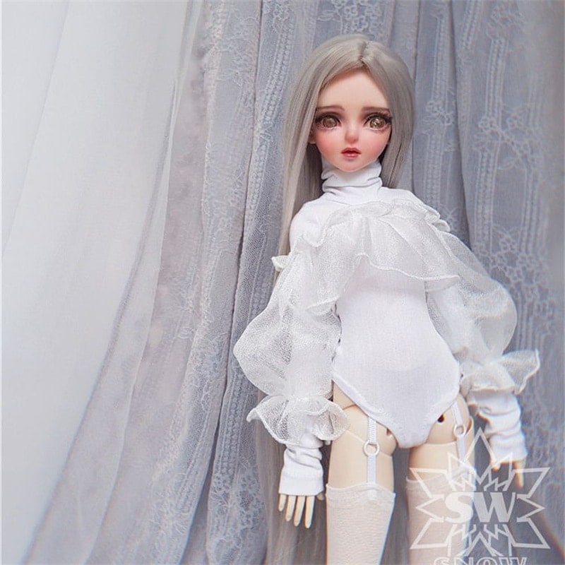 BJDドール衣装セット オールインワン 黒 白 1/3 1/4 1/6サイズドール服 SD/MSD/YOSDサイズ球体関節人形用タイト