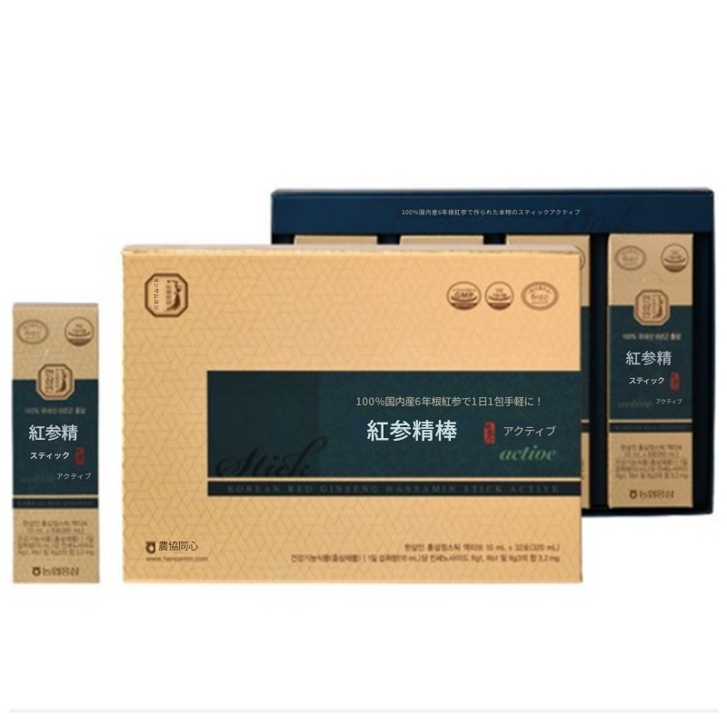 ハンサムイン 紅参エキス アクティブ 10ml 32p + ショッピングバッグ320ml 1セット//免疫力向上/疲労回復/記憶力改善/抗酸化効果/血液循環改善/スティック型紅参/6年根紅参