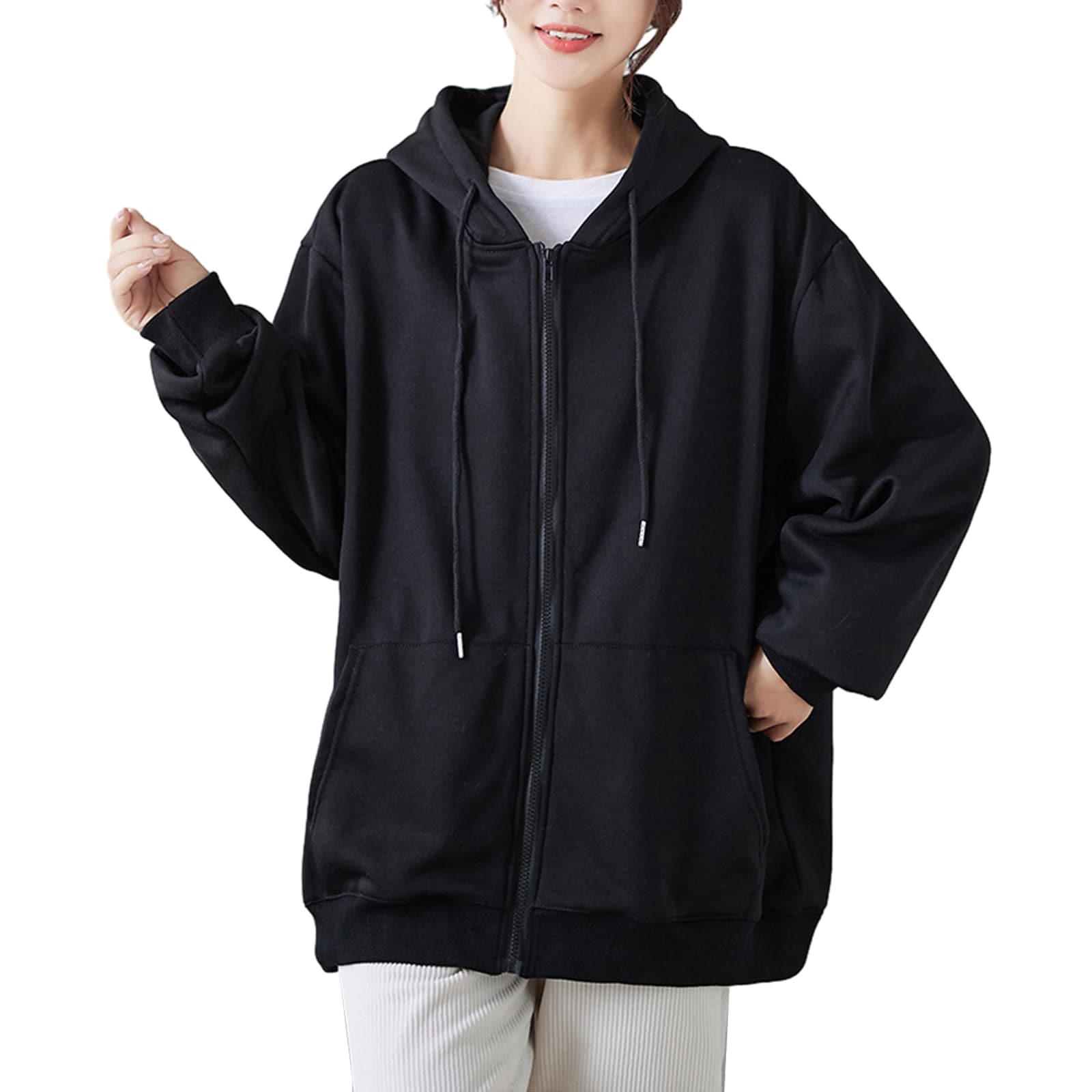 [RoyzTocz] パーカー レディース トップス アウター トレーナー 長袖 フード付き スウェット ジャージ おしゃれ ゆったり 可愛い 春 秋冬 大きいサイズ 体型カバー 裏起毛 韓国ファッシ