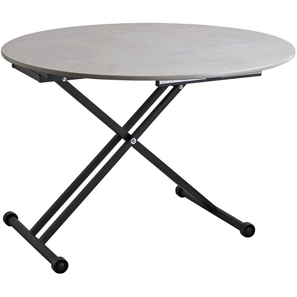 折りたたみ式天板付き リフトテーブル/ローテーブル グレイ 幅120cm スチール製脚付き アイルス 組立品 46,439円