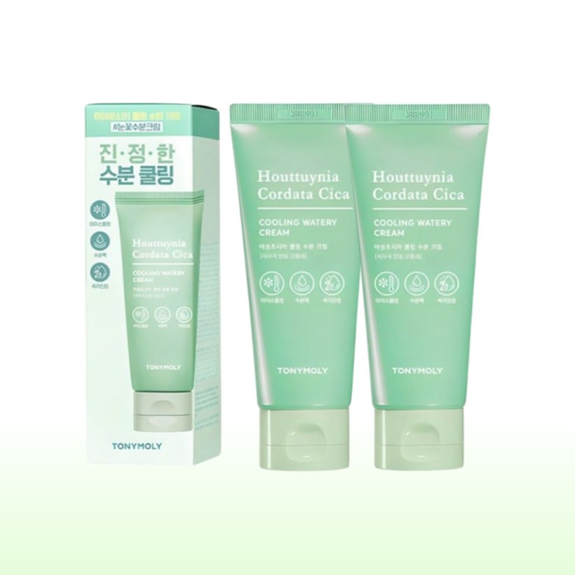 [1+1 クーリング 鎮静 水分クリーム 韓国人気] ドクダミ シカクーリング 水分クリーム 90ml x 2本 チューブ型 デイリー 肌鎮静 シカクリーム 韓国コスメ おすすめ 保湿フェイスクリーム