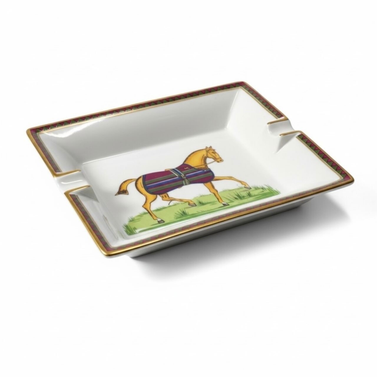美品 Cigar Ashtray Horse 陶器 アッシュトレイ A3-00126