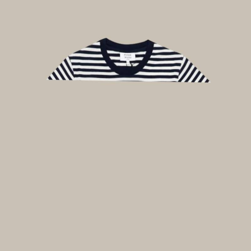 メゾンキツネ OW00110KJ0008 0243 ボールドフォックスヘッドパッチ マルチストライプ レディース半袖Tシャツ