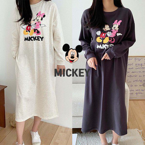 正規品 ミッキー ミニー トレーナー 春の新商品 長袖 ロングワンピース ゆったり ビッグサイズ デイリー カジュアル 77 妊婦 妊婦服