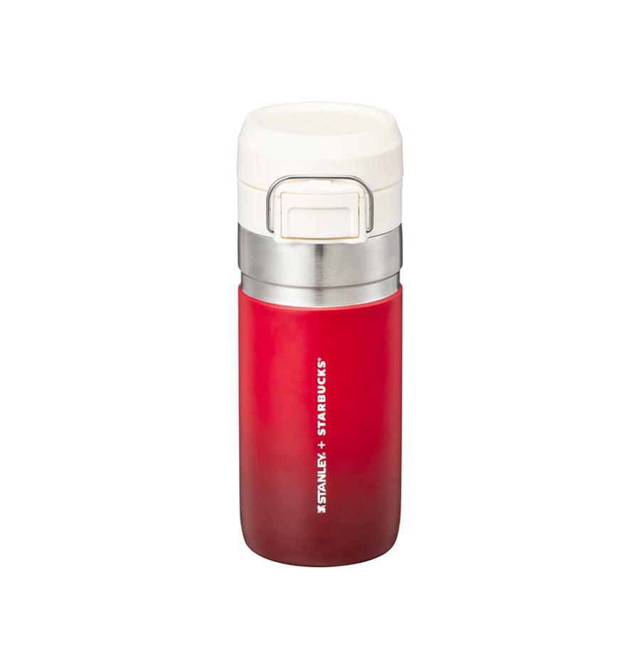 SS キャンパス レッド クイックゴー タンブラー 473ml 韓国スターバ グッズ 魔法瓶 ワンプッシュ 保温 保冷 ストラップ付き ステンレスボトル ワンタッチ
