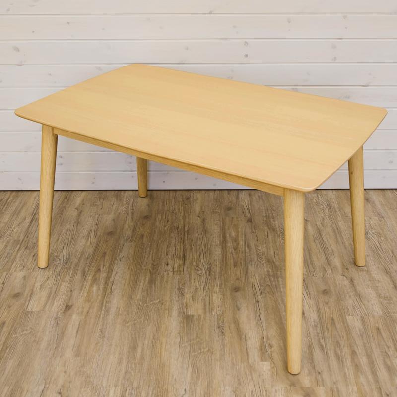 【迅速出荷】 ダイニングテーブル 幅120cm×75cm ナチュラル 北欧 4人掛け 食卓 角丸 木製 AX-S120 NA
