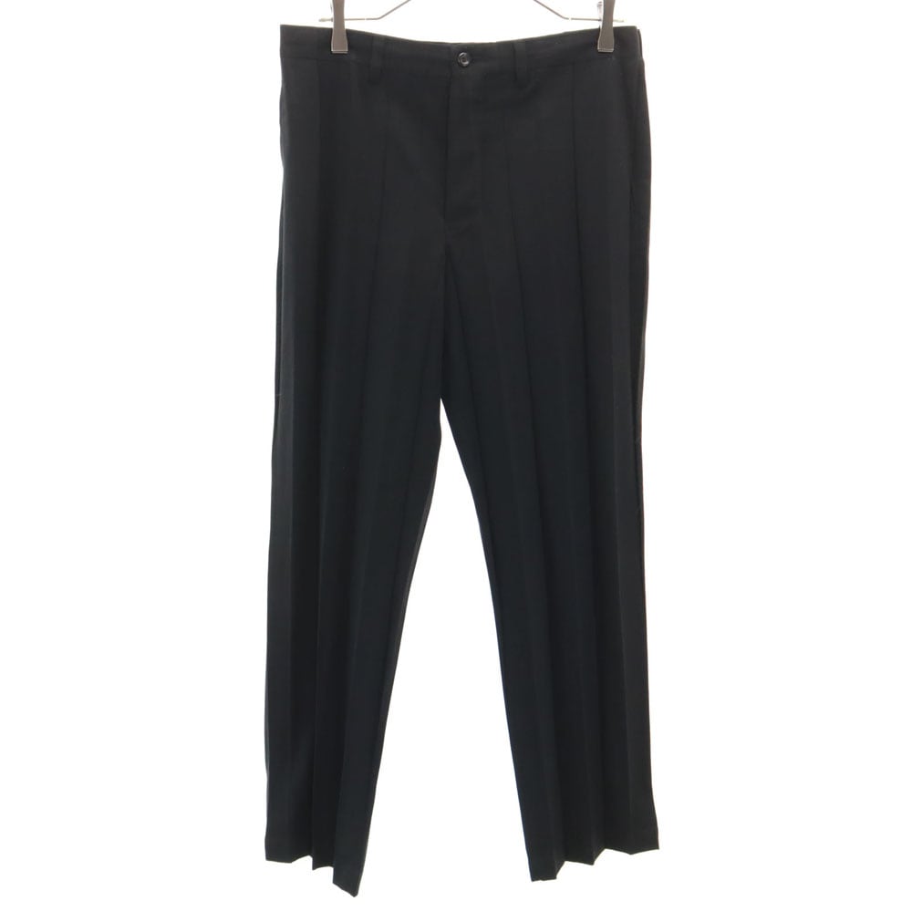 90s 日本製 オールド ボタンフライ プリーツ スラックスパンツ L ブラック メンズ