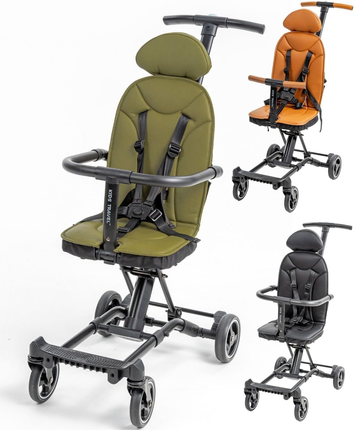 【令和の最新!!多機能ベビーカー】キッズトラベル B型 ベビーカー 超軽量コンパクト 折りたたみ ベビーバイク ベビーバギー コンパクト収納 持ち運び便利 家族旅行 帰省 (カーキ)