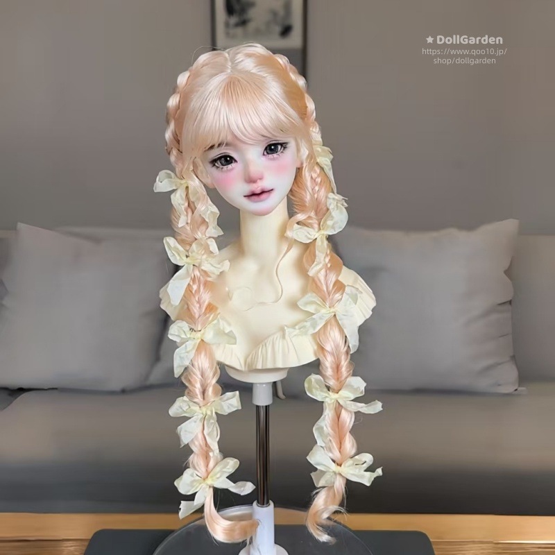 BJD 1/3 1/4 1/6 ドールウィッグ ロング 編み入り 手入れ ロシアモヘア 定型ウィッグ 8色 SD/小顔SD/MSD/YOSDサイズ球体関節人形用ウィッグ