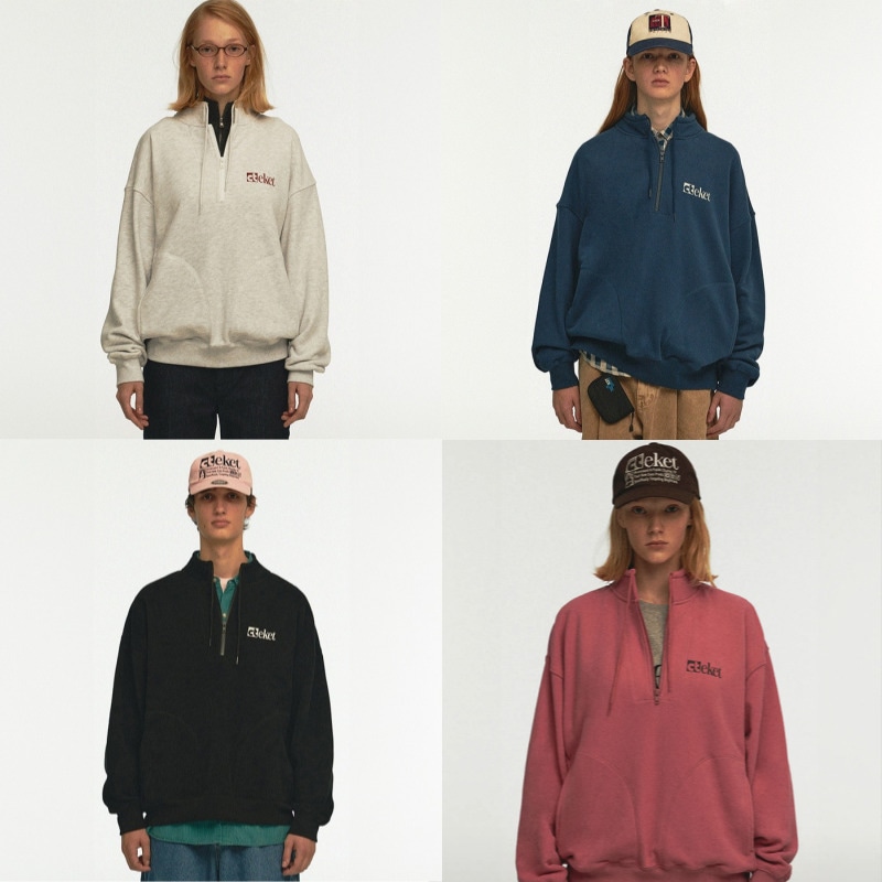 Plan Half Zip-Up 24年秋の新作 長袖トレーナー 男女兼用 (4カラー)