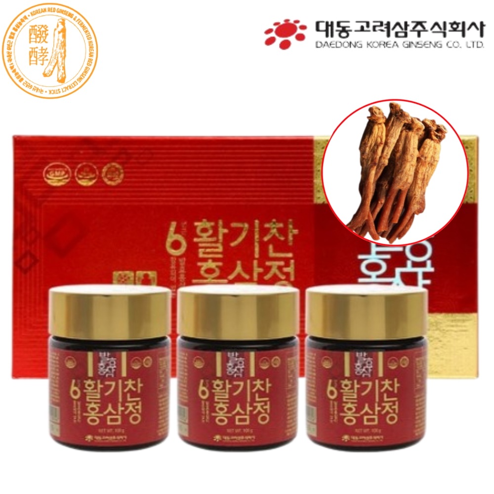 大東高麗参紅参精6年根発酵紅参濃縮液ジンセノサイド国産金山紅参根3本100g18個