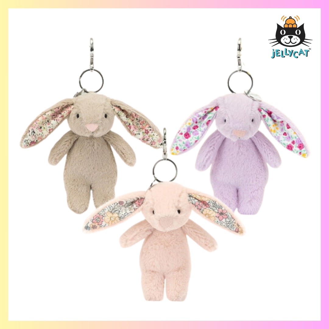 [JELLYCAT] BLOSSOM BUNNY KEYRING 3 COLORS + FREE OMAKE キーリング キーホルダー
