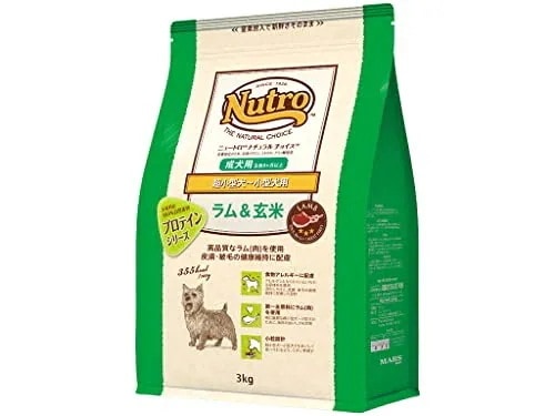 超小型犬~小型犬用 成犬用 生後8ヶ月以上 ラム&玄米 3kg ドライフード 小粒 総合栄養食 ドッグフード 犬 自然素材 香料・着色料 無添加 食物アレルギーに配慮