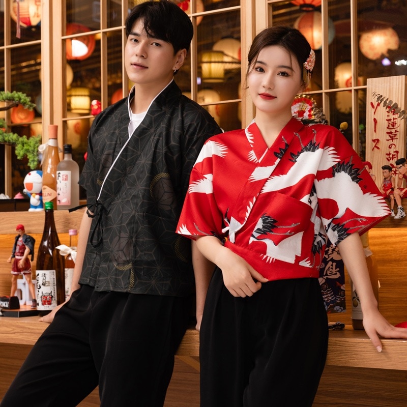作業服着物スーツ高級レストラン迎賓服和風サービス従業員長袖上着女性着物