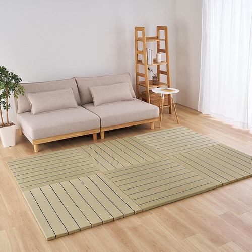 【メーカー直送品】萩原 【12枚組】置き畳 凛 約82×82×2.5cm ナチュラル