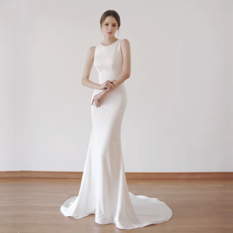 新品ウェディングドレス ウエディングドレス白 パーティー マーメイド 花嫁ロングドレス 結婚式 トレーンライン 二次会 フォームドレス お呼ばれ 挙式hs6439