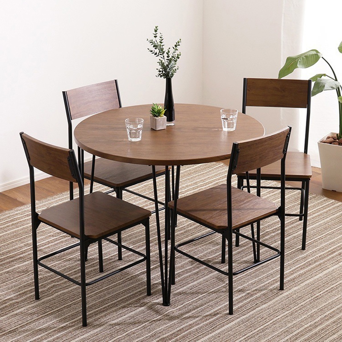 ヴィンテージ円形ダイニング5点セット