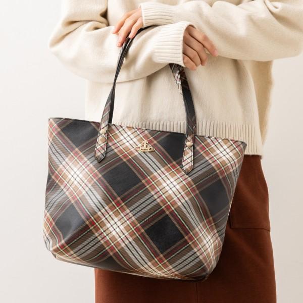 トートバッグ ダービー ショッパー ブラウン ブラック レディース VIVIENNE WESTWOOD 4205007DW S001K D101
