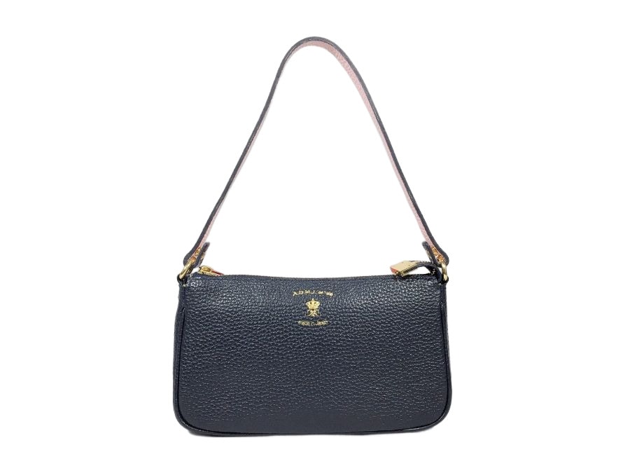 ADMJ アクセソワ ドゥ マドモワゼル ビジューショルダーポーチ レザー ブラック ショルダーバッ 中古品