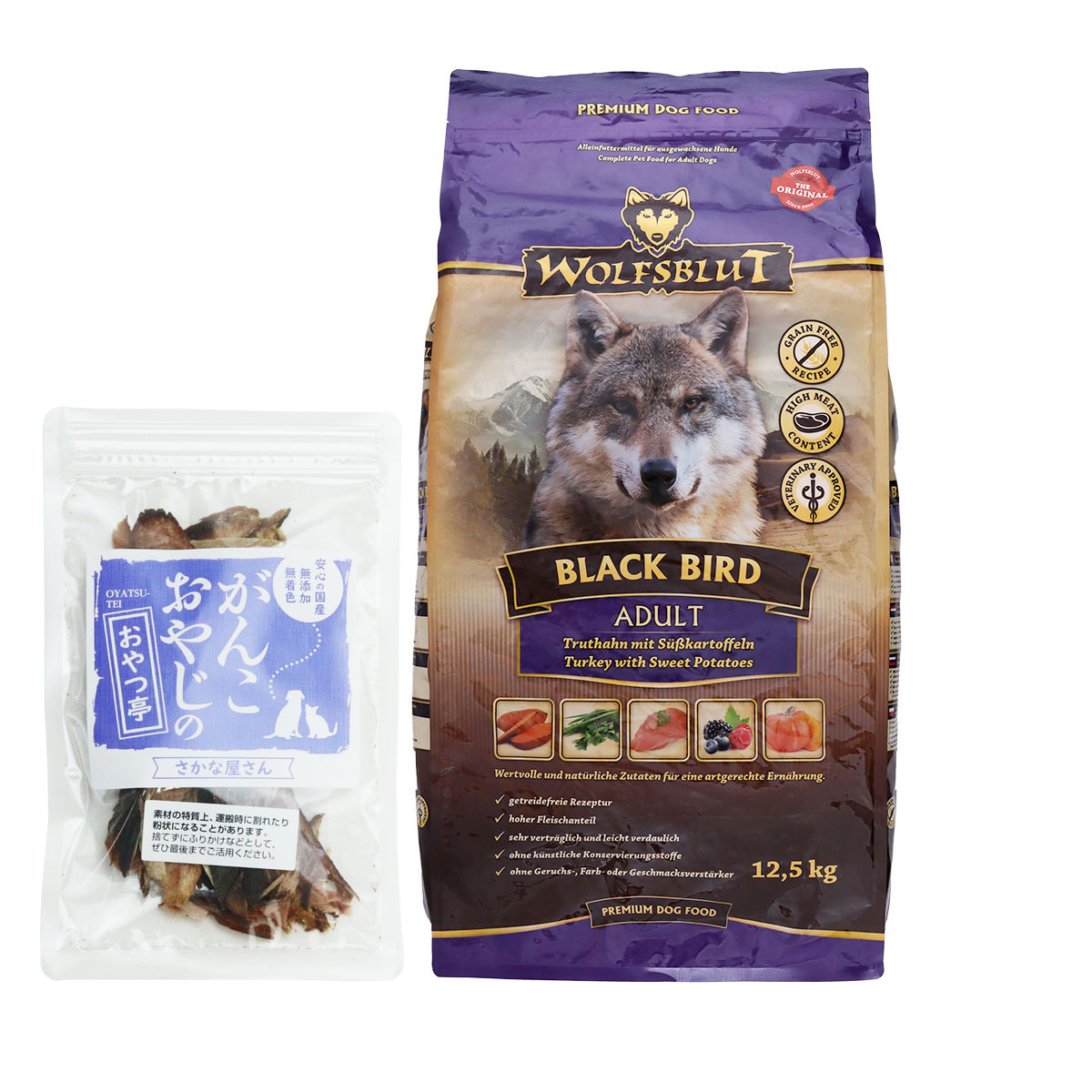 ウルフブラット アダルト ブラックバード (ターキーとスイートポテト)12.5kg 【国産無添加さかなのおやつ付き】