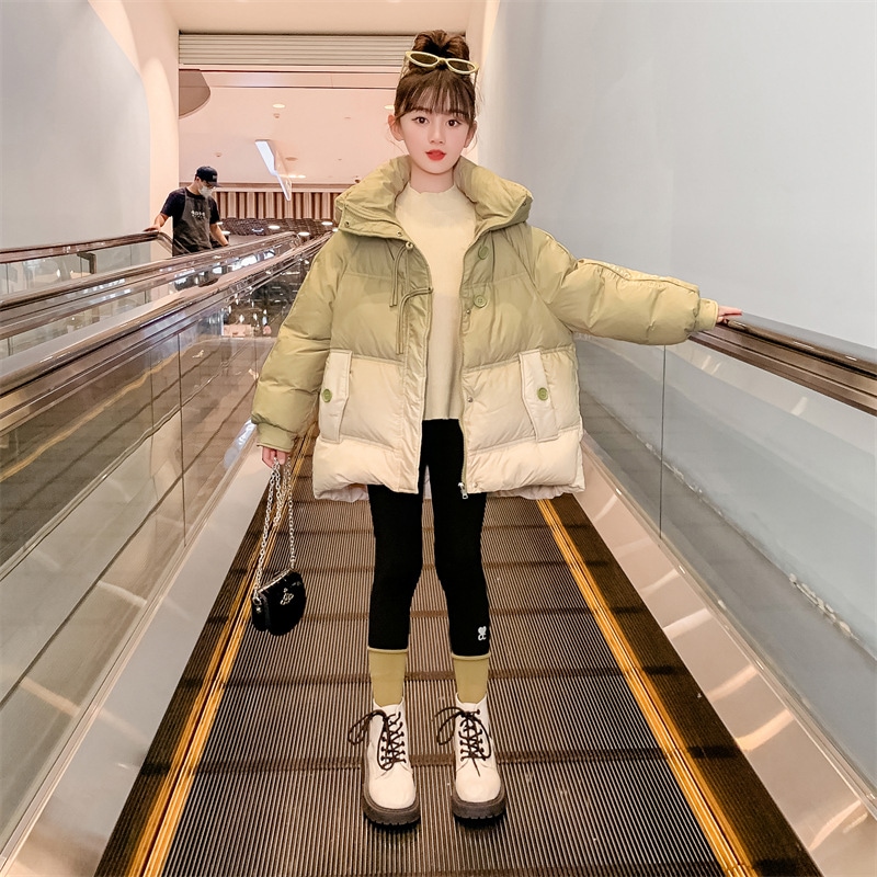 【迅速な出荷】女の子洋風綿服2024冬新作子供韓国厚手のダウン綿服中型と大きい子供秋冬ジャケット