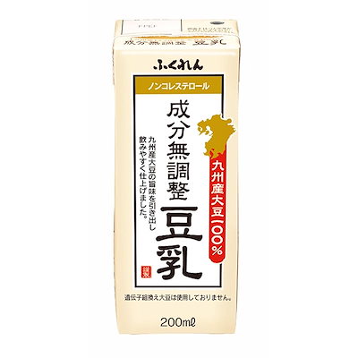 他サイト： ふくれん 九州産大豆 成分無調整豆乳 200ml 1ケース (24本)の商品画像