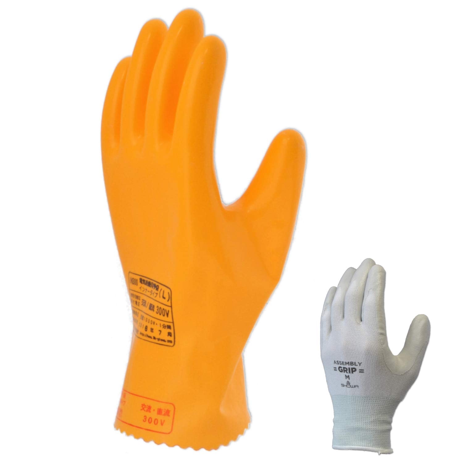 サンケイ つまめる絶縁手袋 【超薄型/ポリウレタン・特許素材製】 (AC300V以下) IN300-L