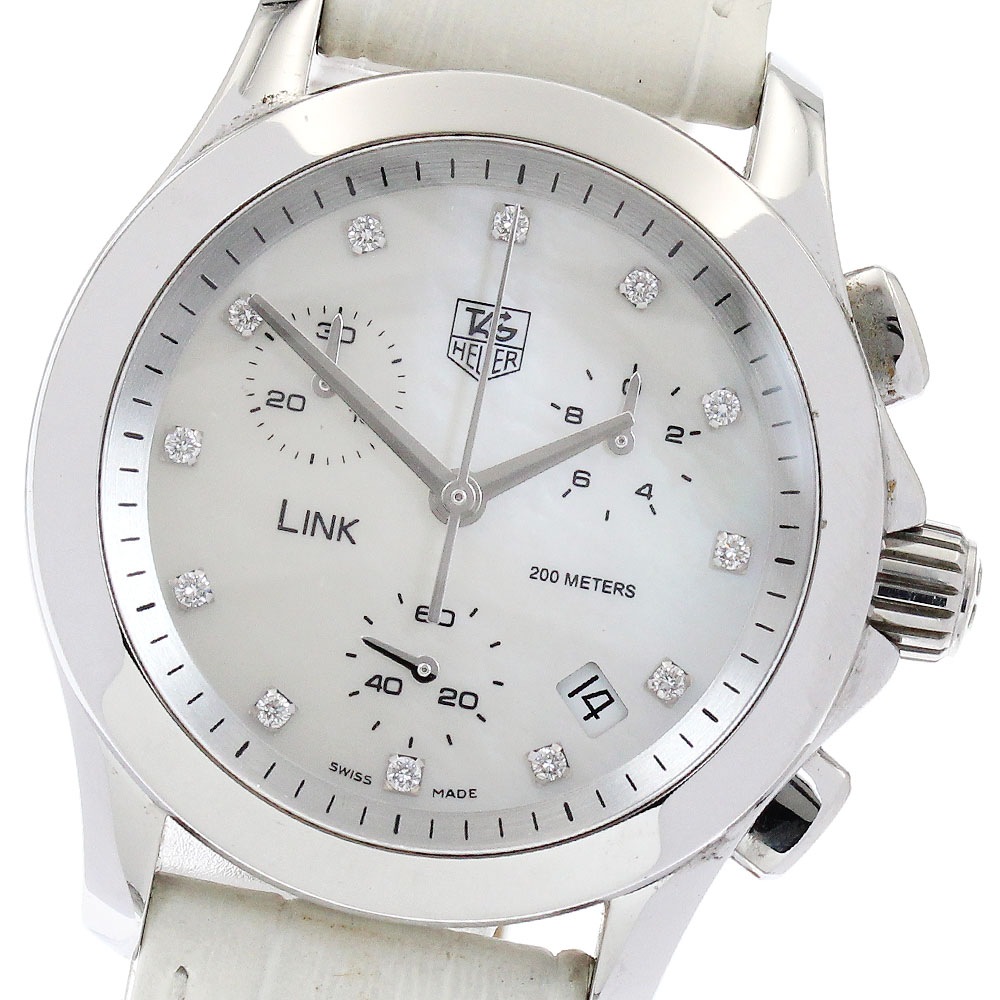 タグホイヤー TAG HEUER CJF1312/FC6189 リンク クロノグラフ デイト 12P クォーツ レディース 保証書付き_894800【中古】