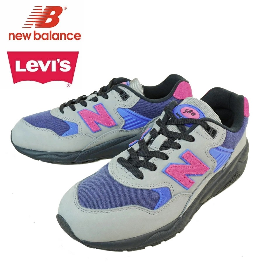 メンズ スニーカーLEVIS × NEW BALANCE 580 LV2リーバイス ニューバランス コラボスニーカーGREY BLUE グレー ブルーコラボ NB580