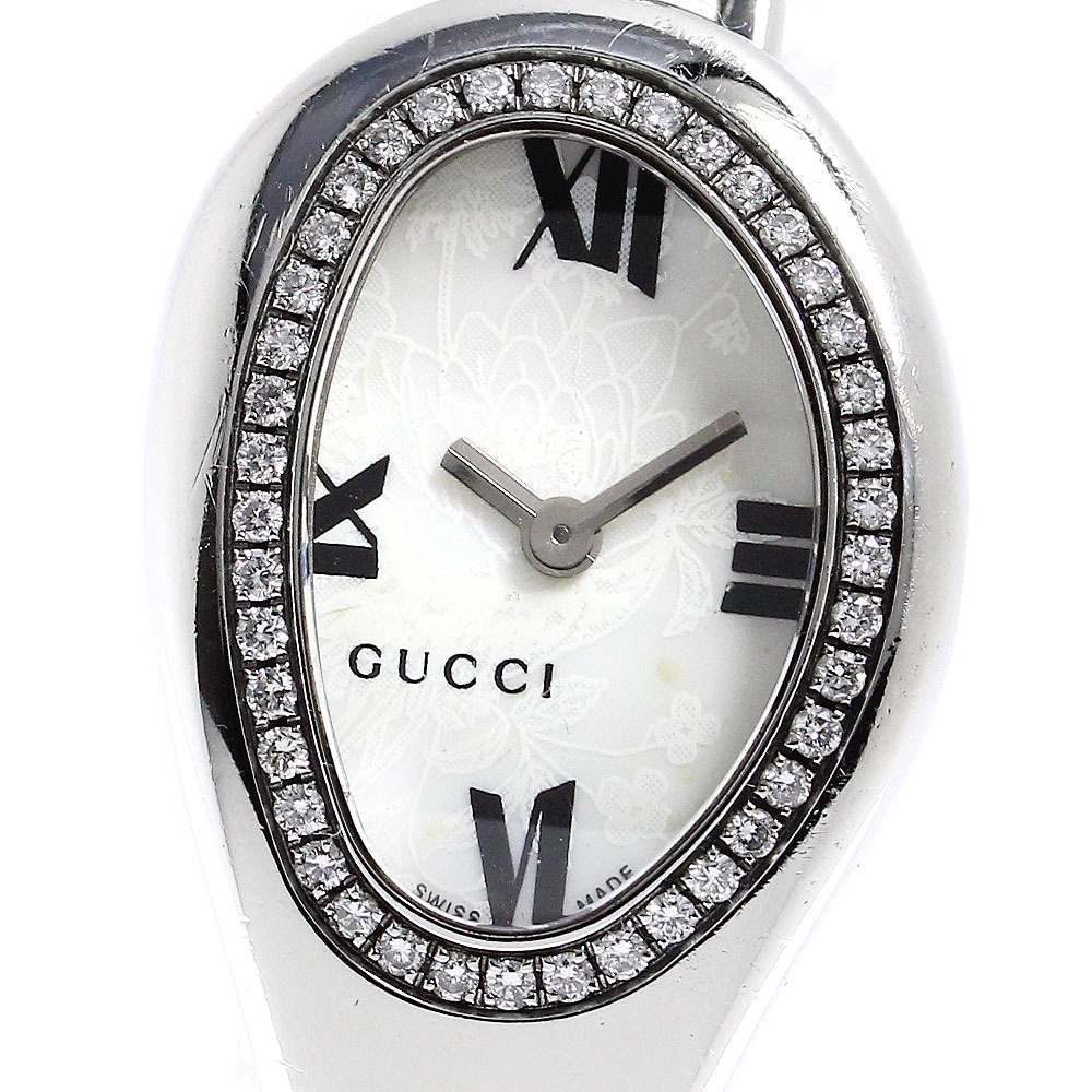 グッチ GUCCI 103 ホースビット フローラ ダイヤベゼル クォーツ レディース _792202【中古】