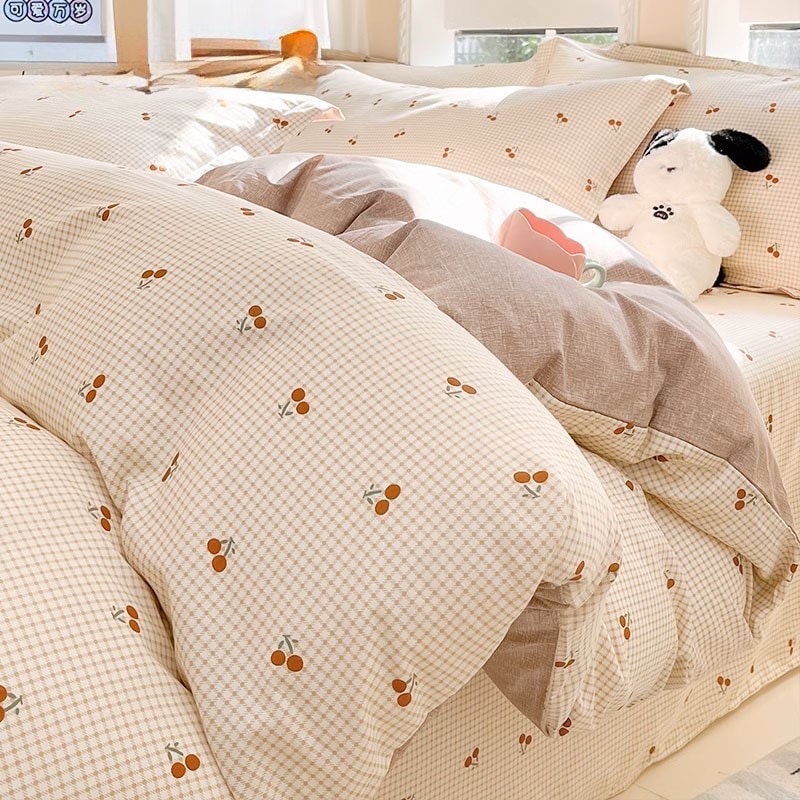 純綿ベッド上4点セット100綿布団カバーシーツ宿舎3点セットベッド笠ベッド品布団カバー