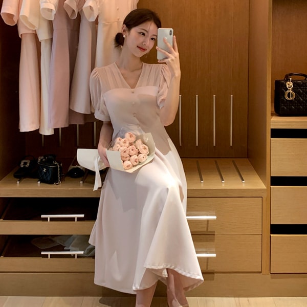 2丈タイプシフォンドッキングフレアワンピース op15727