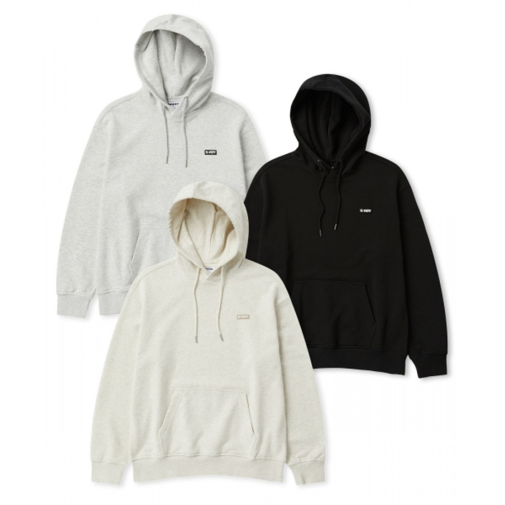 NERDY エッセンシャルプルオーバーパーカー (24FW) (ブラック/オートミール/メランジホワイト)