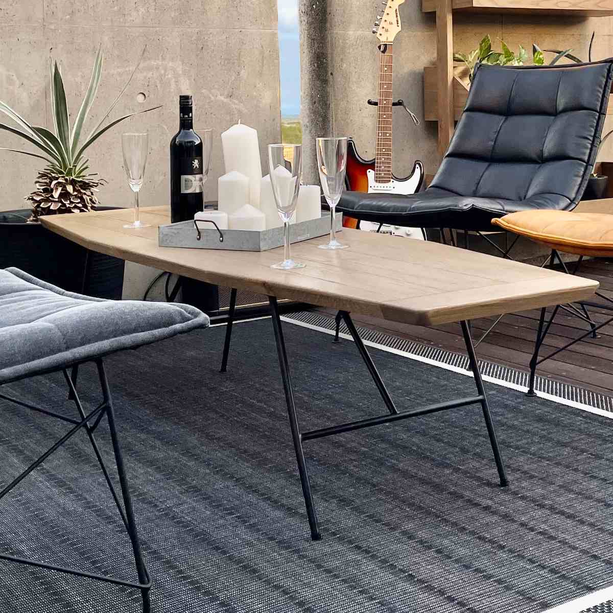 ローテーブル おしゃれ 大きめ 北欧 天然木 幅165cm 奥行50cm 高さ40cm センターテーブル リビングテーブル テーブル 長い 長め 完成品 オーク スチール 異素材 開梱設置