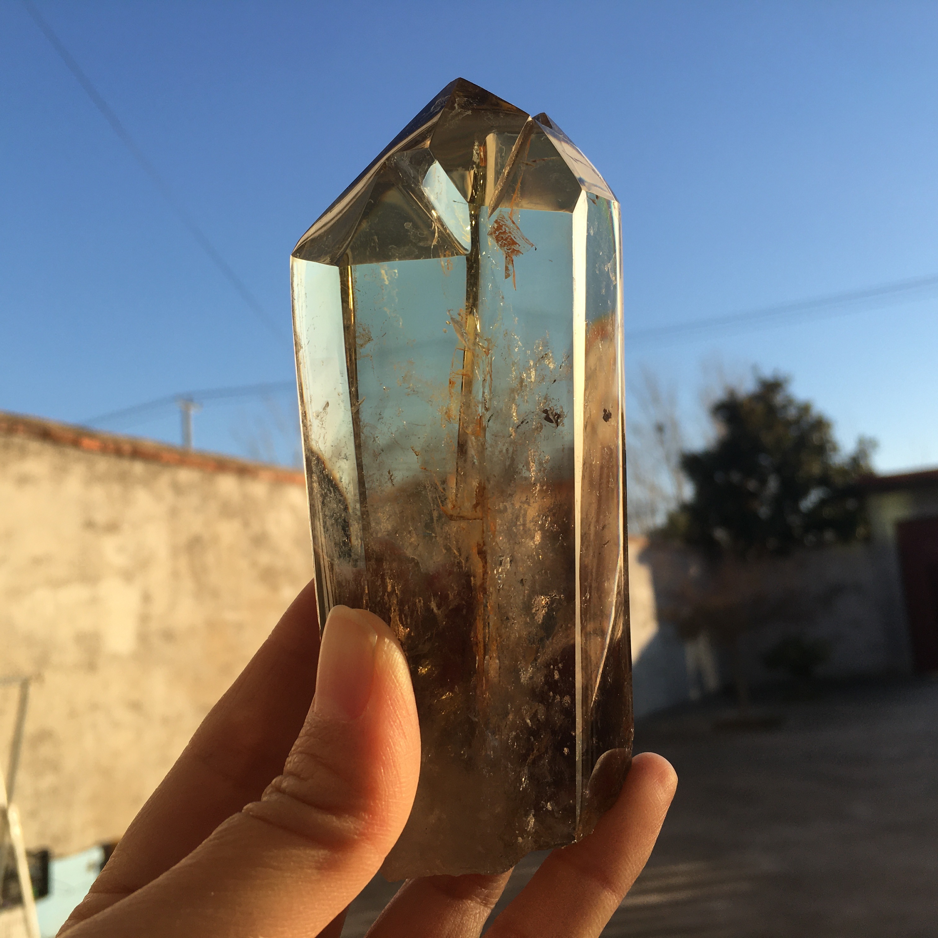 天然黄水晶球，天然水晶 332g