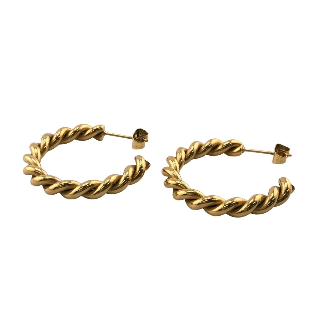 GOLD TWIST HOOP チタン ピアス ゴールド レディース ブランド