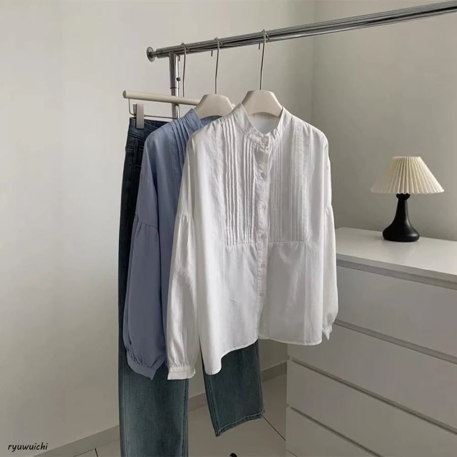 人気SALEブラウス シャツ 刺繍ブラウス きれいめ 長袖 レディース 秋 春 スタンドカラー 上品 綿100% 可愛い ドロップショルダー 40代 フリル 卒業式
