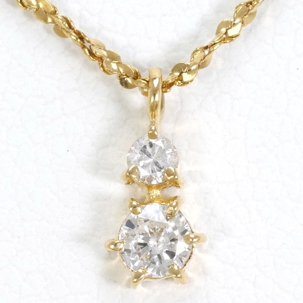 K18 18金 YG イエローゴールド ネックレス ダイヤ 0.12 約41cm ジュエリー 中古