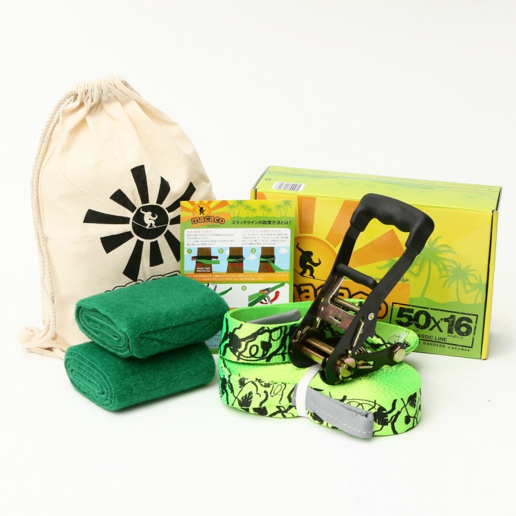 【50施設突破！】スラックライン 初心者 定番セット 【ビギナーにお勧め】ベストセラー 野外 室内 16m 5cm macaco 日本語版 初心者 アウトドア キャンプ 公園 遊び 体幹 バ 5,442円