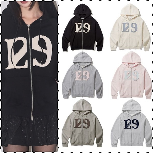 ILLIGO パーカー クリーム 129 M ILLIGO☆129 LOGO PATCH HOODIE ZIP-UP (ILLIGO/パーカー
