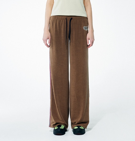 [韓国の人気商品] Taped Towel Lowrise Pants Brown