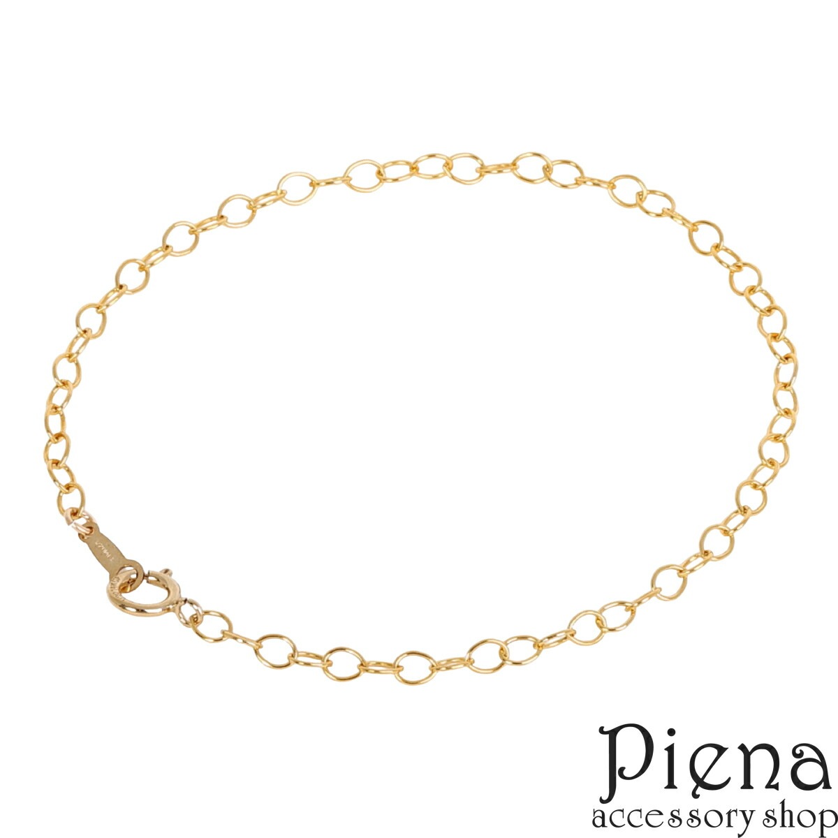 ブレスレット レディース 14KGF ゴールドフィルド 丸あずきチェーン 18cm 2.8mm 1本