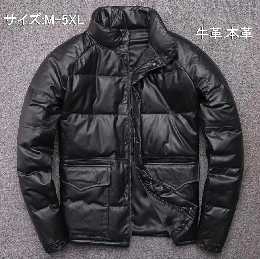【限時優惠】高級感メンズジャケット 男性ライダース ジャンメンズ 牛革 本革 男子ライダース レザージャケット アウターショートコートブルゾン防寒 防ブラック海外通販