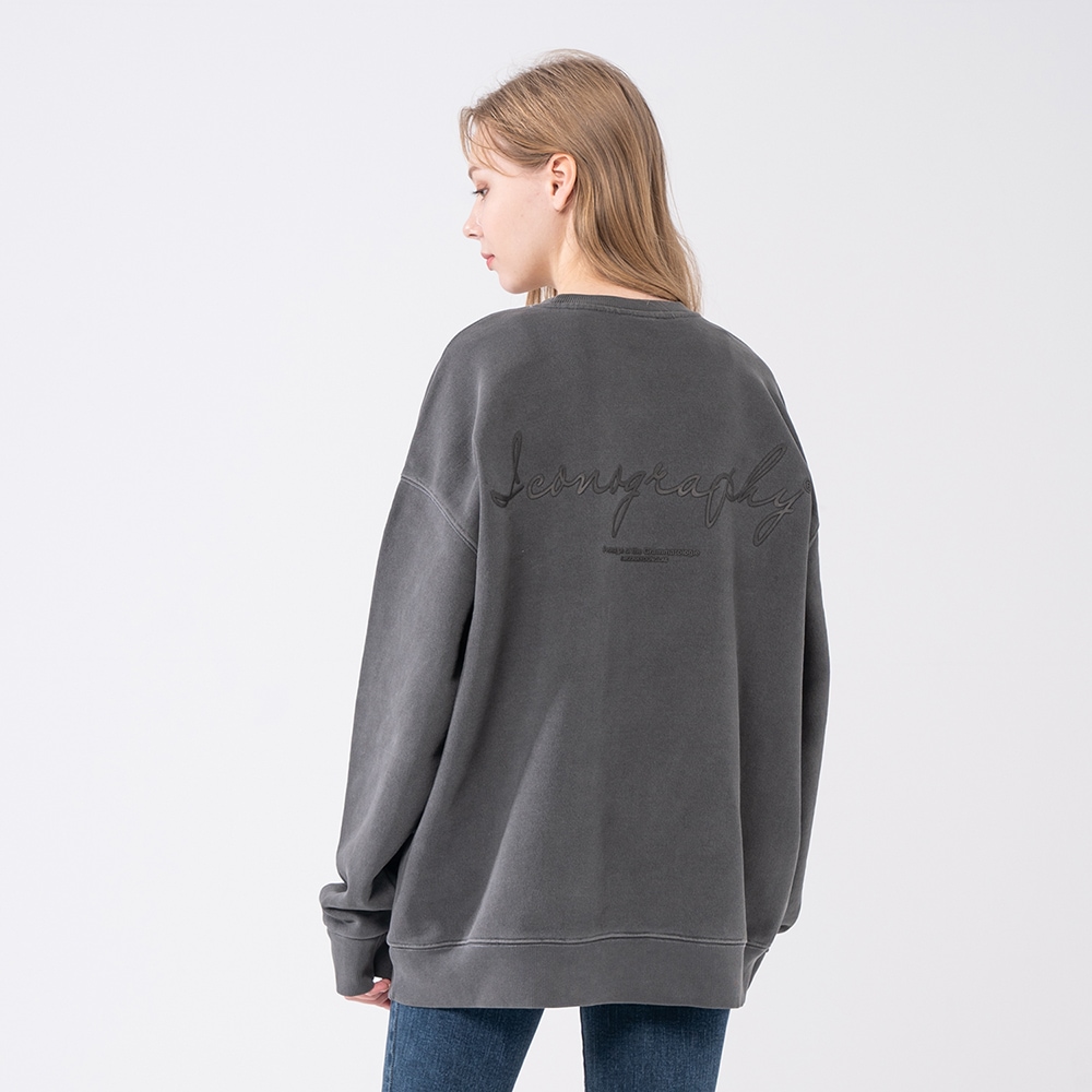 ピグメントヘビー面エンブレムボリュームプリント BK