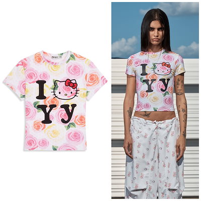 【OPEN YY】HELLO KITTY X YY BABY TEE◆ 2COLORS OPEN YY】HELLO KITTY X YY BABY TEE◇ 2COLORS (OPEN