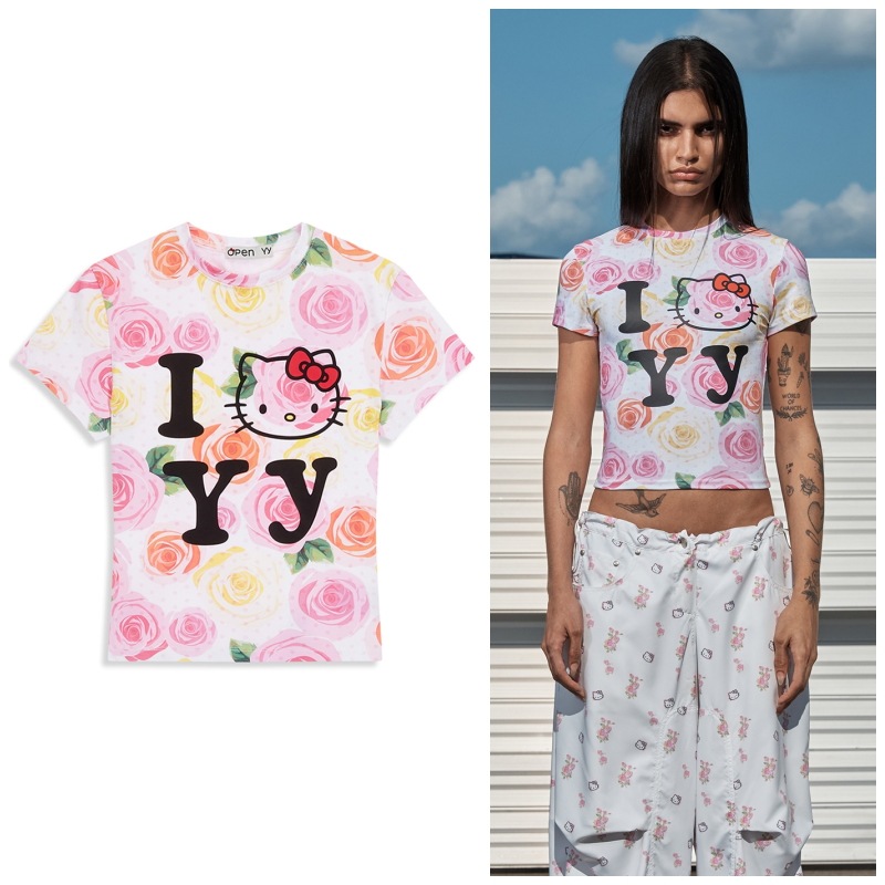 Tシャツ・カットソー OPEN YY TRAINING BABY TEE (PINK) OPEN YY