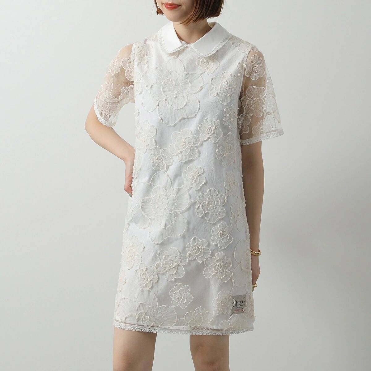 N21 KIDS ヌメロヴェントゥーノ キッズ ワンピース N2100H N0396 レディース ガールズ 半袖 チュニック レース フラワー 0N718 【mega】