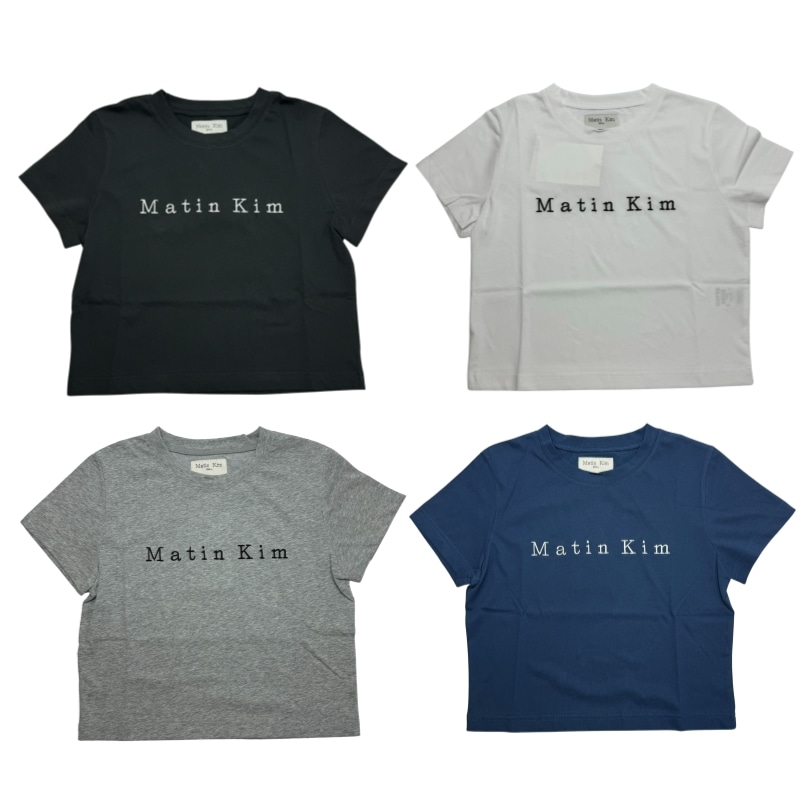 [正規品保証] 大人気 matin embroidery logo crop top 半袖Tシャツ 上着