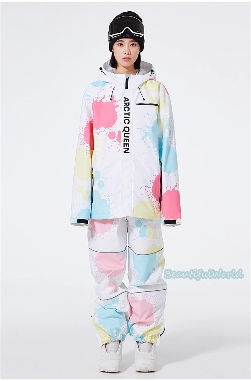 スノーボードウェア上下スキーウェア上下セットレディーススノボウェアジャケットパンツスノーウェア撥水防風保温雪遊び1